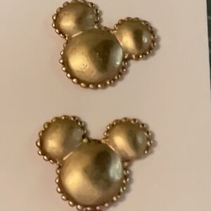 Mickey Mouse Gold Statement Earrings (Clip On)